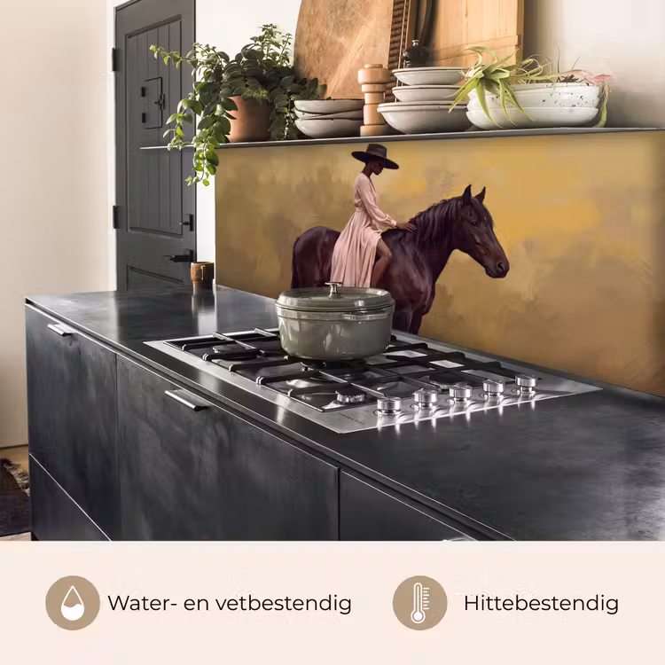 Paard - Klassiek - Oker keuken achterwand 2 middel -usp_NL