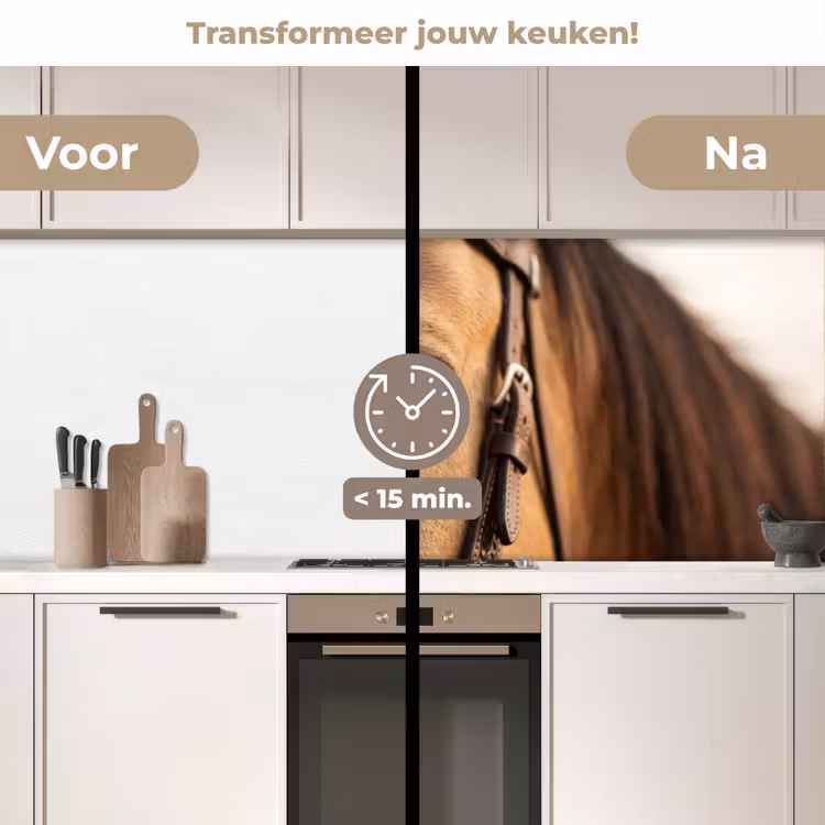Paard - Oog - Bruin keuken achterwand 2 middel -voor-na2_NL