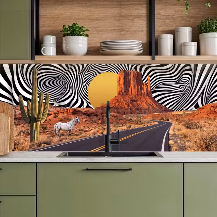 Keuken achterwand - Paard - Woestijn - Natuur - Paard - Woestijn - Natuur keuken achterwand 2 middel