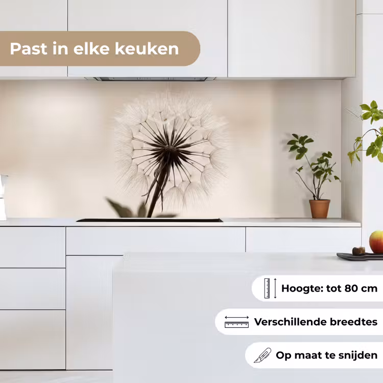 Paardenbloem - Minimalistisch - Wit keuken achterwand 2 middel -sfeer4_NL
