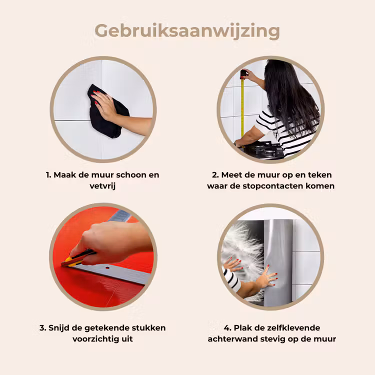 Paardenbloem - Zwart - Wit keuken achterwand 2 middel -gebruiksaanwijzing_NL