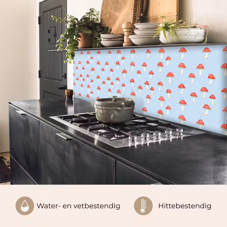 Paddenstoel -Sprookje - Blauw keuken achterwand 2 middel 871 -usp_NL