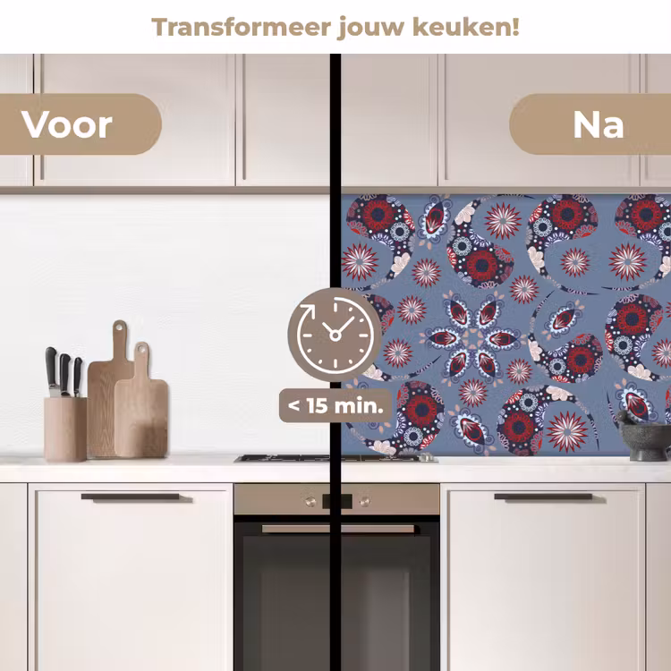 Paisley - Bloemen - Patronen keuken achterwand 2 middel 871 -voor-na2_NL