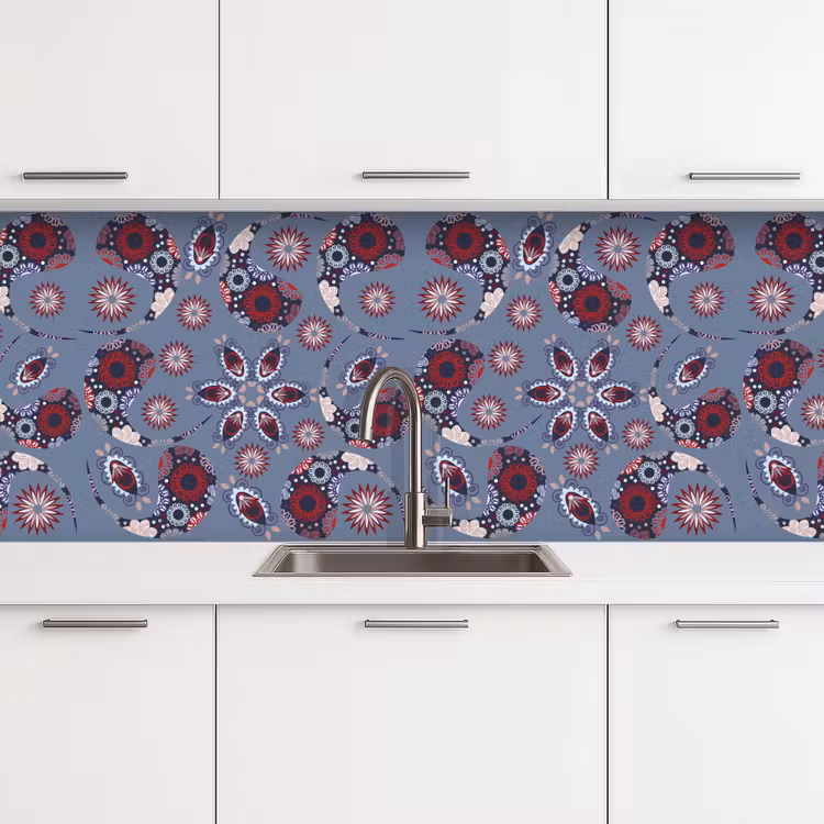 Paisley - Bloemen - Patronen keuken achterwand 2 middel 871 -3d