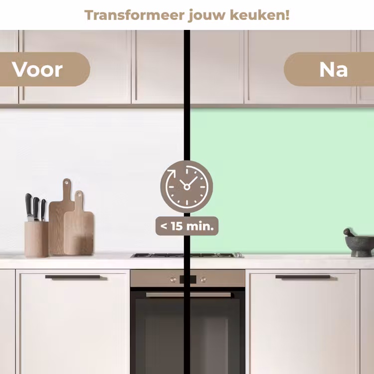 Pale - Mint - Groen keuken achterwand 2 middel 871 -voor-na2_NL