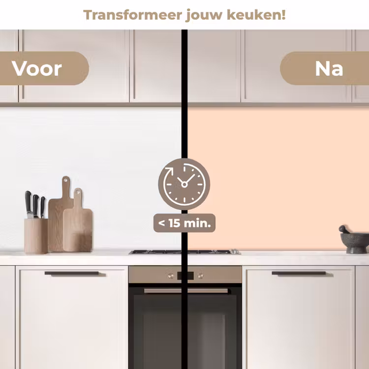 Pale - Peach - Nude keuken achterwand 2 middel 871 -voor-na2_NL