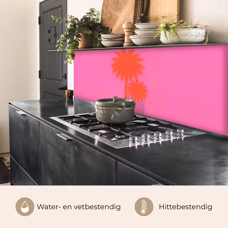 Palmbomen - Modern - Roze keuken achterwand 2 middel -usp_NL