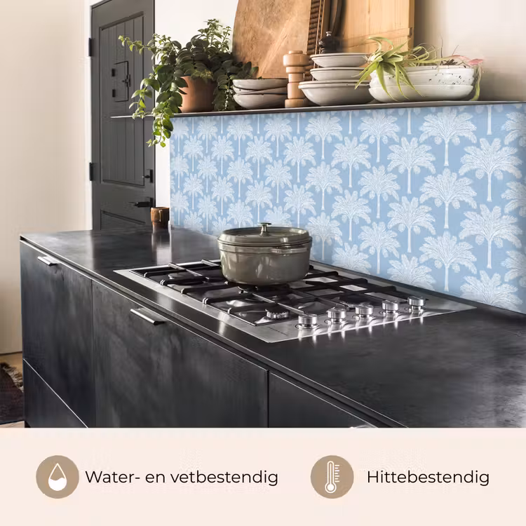 Palmboom - Modern - Blauw keuken achterwand 2 middel 871 -usp_NL