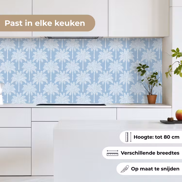 Palmboom - Modern - Blauw keuken achterwand 2 middel 871 -sfeer4_NL