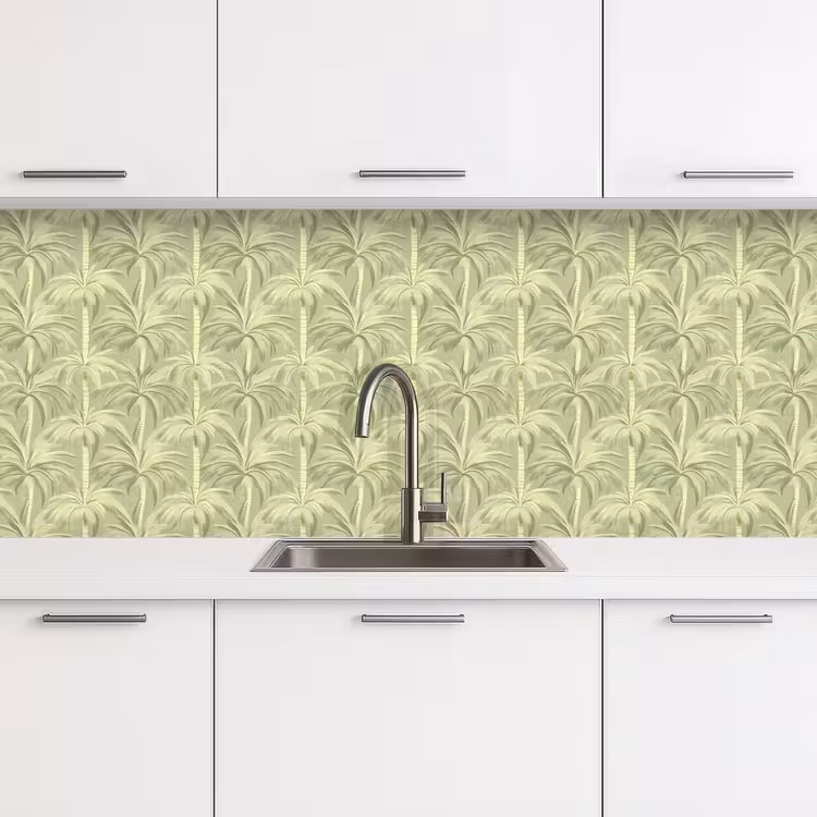 Palmwoud - Tropisch - Groen keuken achterwand 2 middel 871 -3d