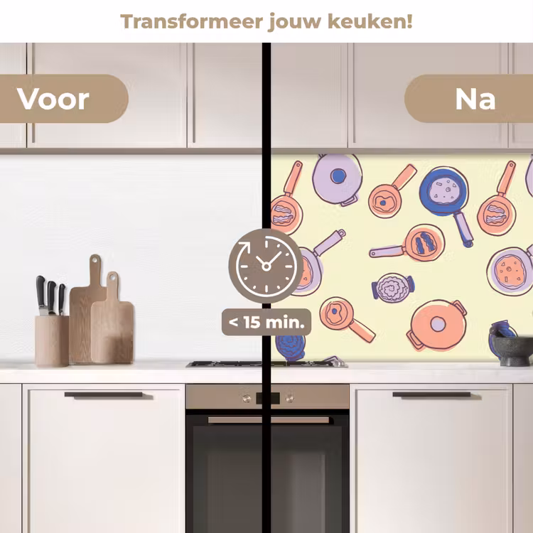 Pan - Jaren 50 - Patroon keuken achterwand 2 middel 871 -voor-na2_NL