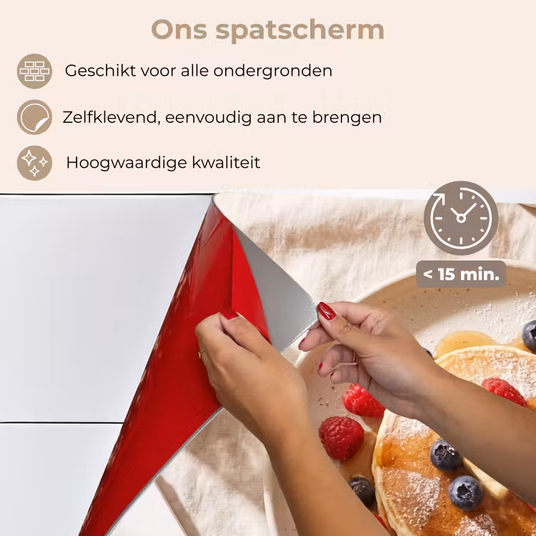 Pannenkoeken - Bessen - Ontbijt - Modern - Beige keuken achterwand spatscherm klein -spatscherm_NL