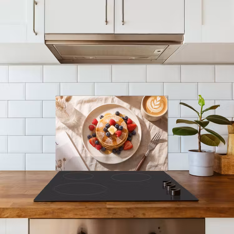 Pannenkoeken - Bessen - Ontbijt - Modern - Beige keuken achterwand spatscherm klein -sfeer2