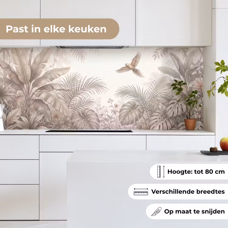 Papagaai - Jungle - Tropisch keuken achterwand 2 middel -sfeer4_NL
