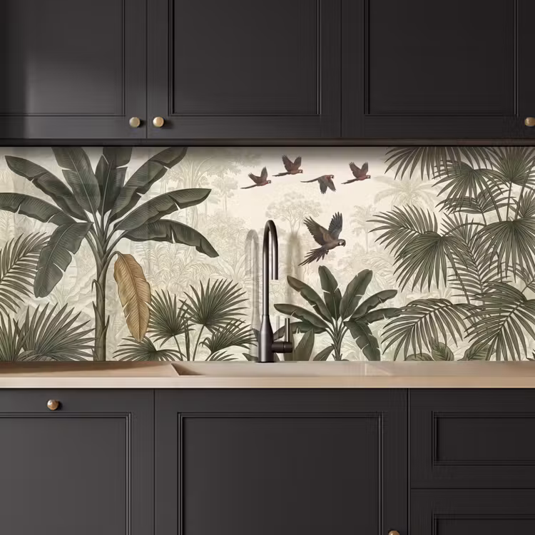Papagaaien - Jungle - Tropisch - Green keuken achterwand 2 middel -sfeer1