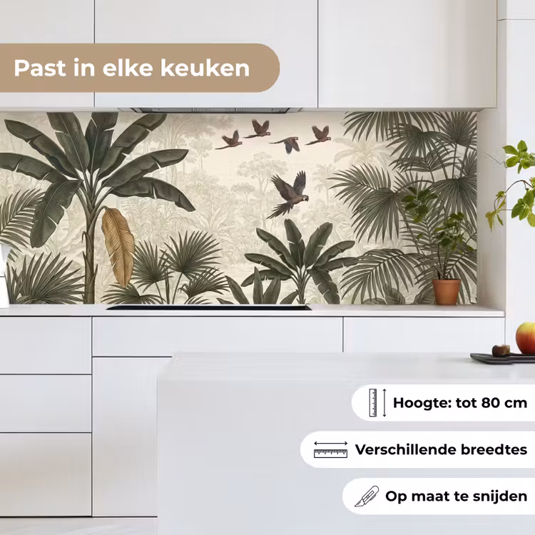 Papagaaien - Jungle - Tropisch - Green keuken achterwand 2 middel -sfeer4_NL