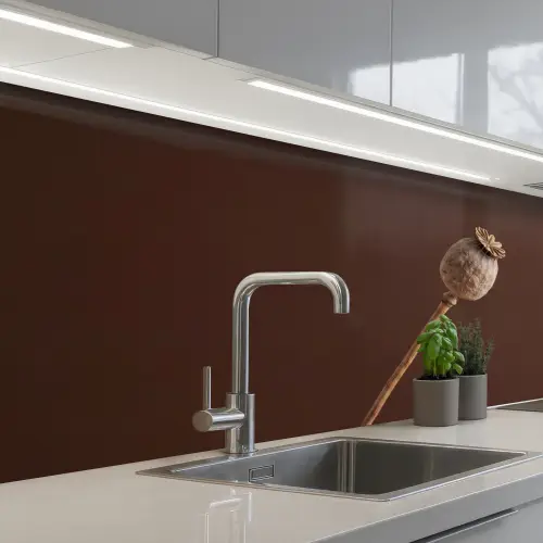 Papaverbol - Droogbloem - Bruin - Minimalistisch keuken achterwand 2 middel -3d_schuin