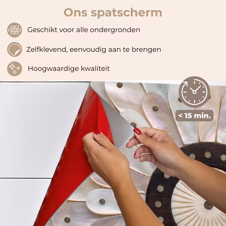 Parelmoer - Patroon - Decoratie - Ambacht - Wit keuken achterwand spatscherm klein -spatscherm_NL
