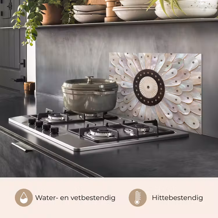 Parelmoer - Patroon - Decoratie - Ambacht - Wit keuken achterwand spatscherm klein -usp_NL