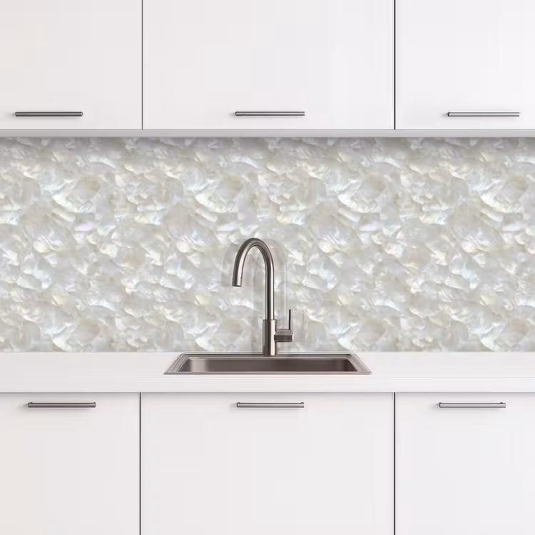 Parelmoerglans - Wit - Schelp keuken achterwand 2 middel 871 -3d
