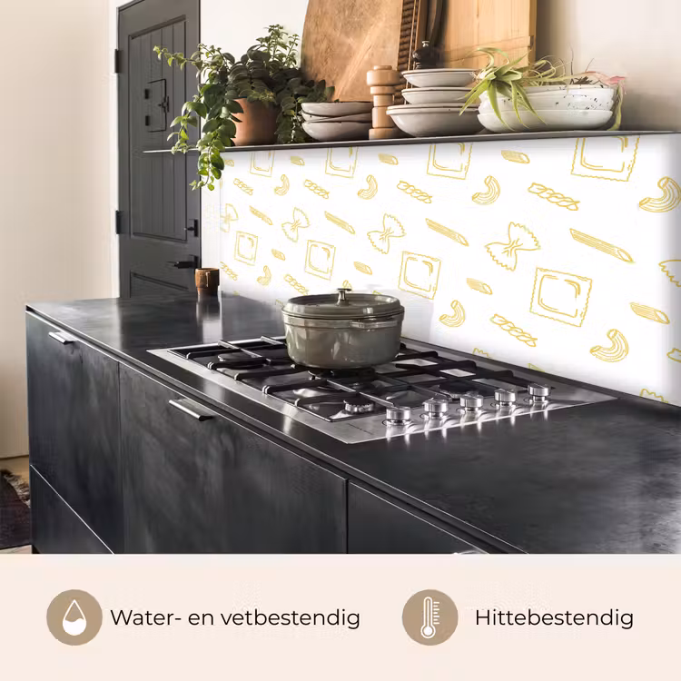 Pasta - Geel - Wit - Patroon keuken achterwand 2 middel -usp_NL