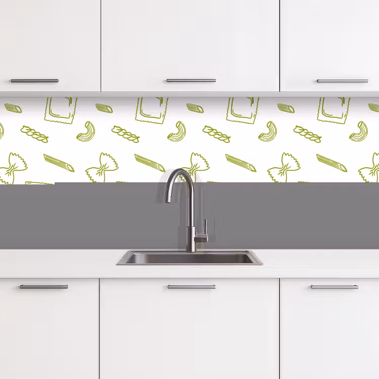 Pasta - Groen - Wit - Patroon keuken achterwand 2 middel -3d
