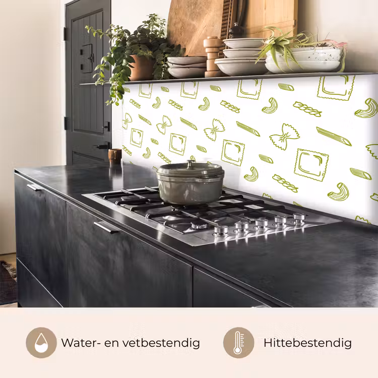 Pasta - Groen - Wit - Patroon keuken achterwand 2 middel -usp_NL