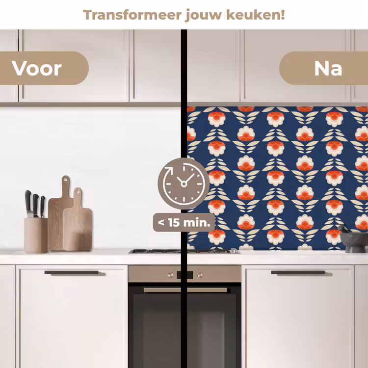 Patronen - Abstract - Bloemen keuken achterwand 2 middel 871 -voor-na2_NL
