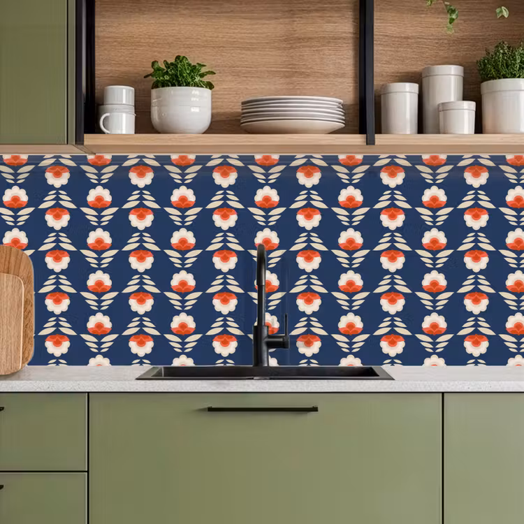 Patronen - Abstract - Bloemen keuken achterwand 2 middel 871 -sfeer3