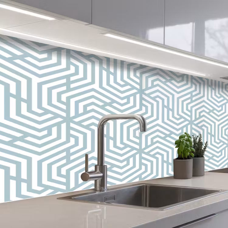 Patronen - Abstract - Driehoek - Geometrie keuken achterwand 2 middel 871 -3d_schuin