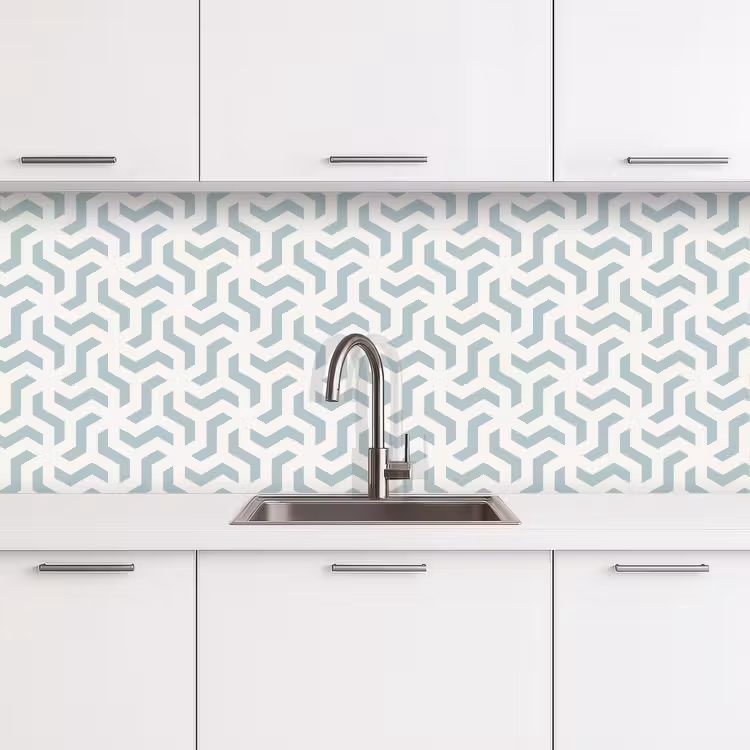 Patronen - Abstract - Groen - Geometrie keuken achterwand 2 middel 871 -3d