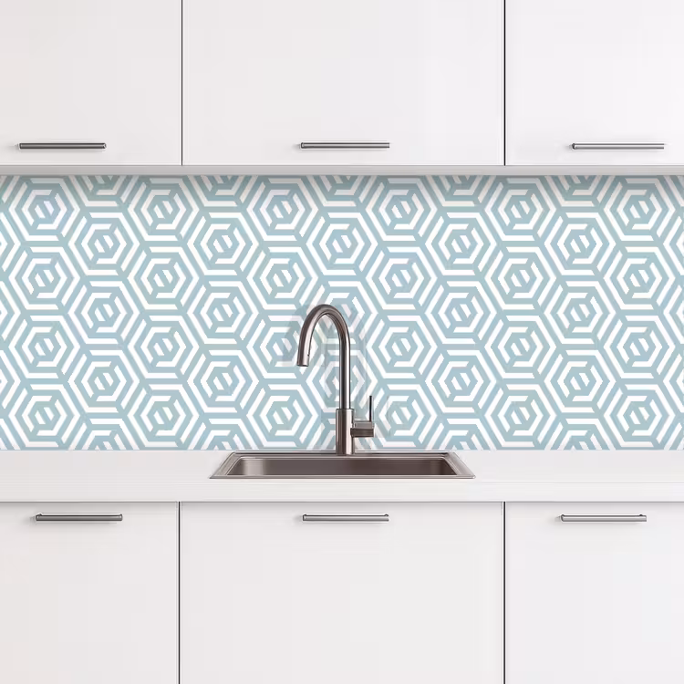 Patronen - Abstract - Groen - Geometrie keuken achterwand 2 middel 871 -3d