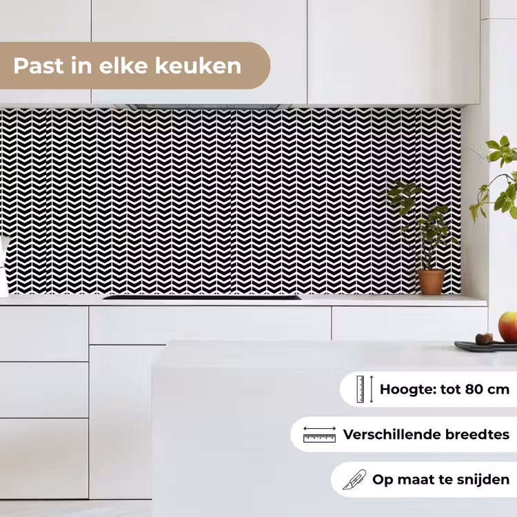 Patronen - Abstract - Zwart - Wit - Geometrie keuken achterwand 2 middel 871 -sfeer4_NL