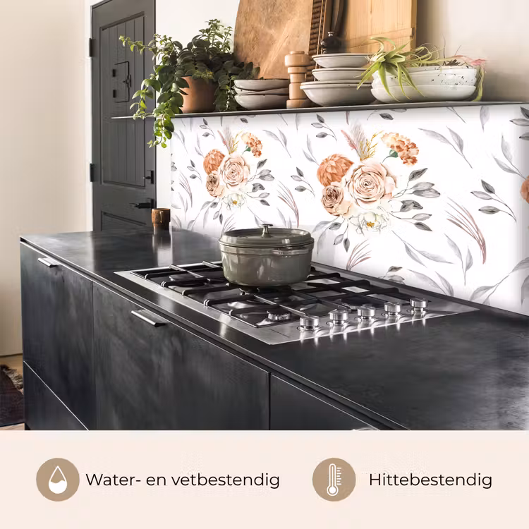 Patronen - Bloemen - Roos - Wit keuken achterwand 2 middel 871 -usp_NL