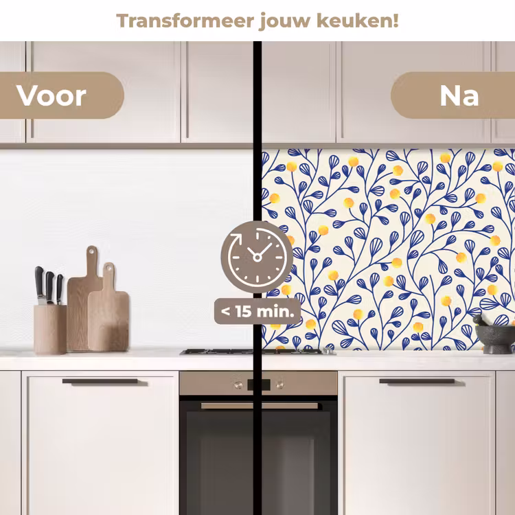Patronen - Geel - Minimalistisch keuken achterwand 2 middel 871 -voor-na2_NL