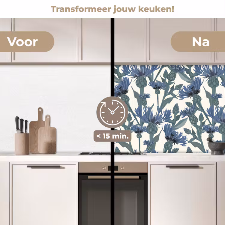 Patronen - Korenbloem - Natuur - Plant keuken achterwand 2 middel 871 -voor-na2_NL