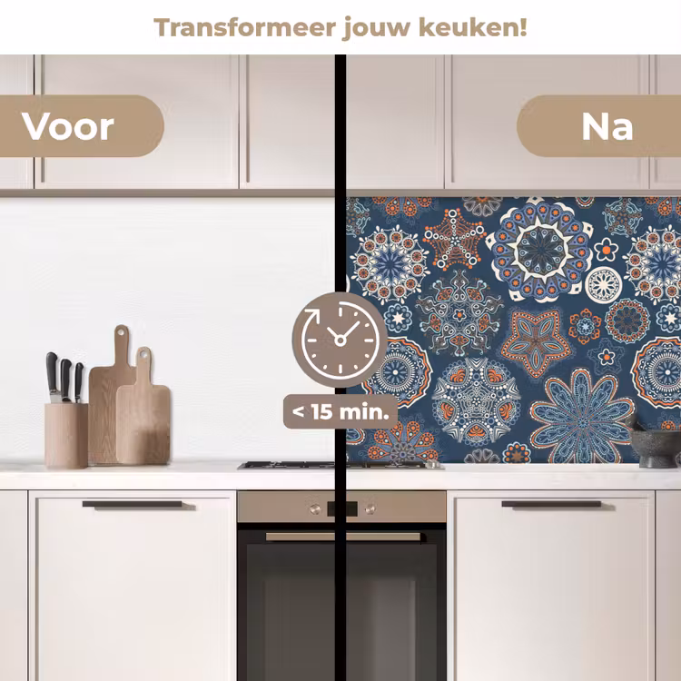 Patronen - Ornament - Versiering keuken achterwand 2 middel 871 -voor-na2_NL
