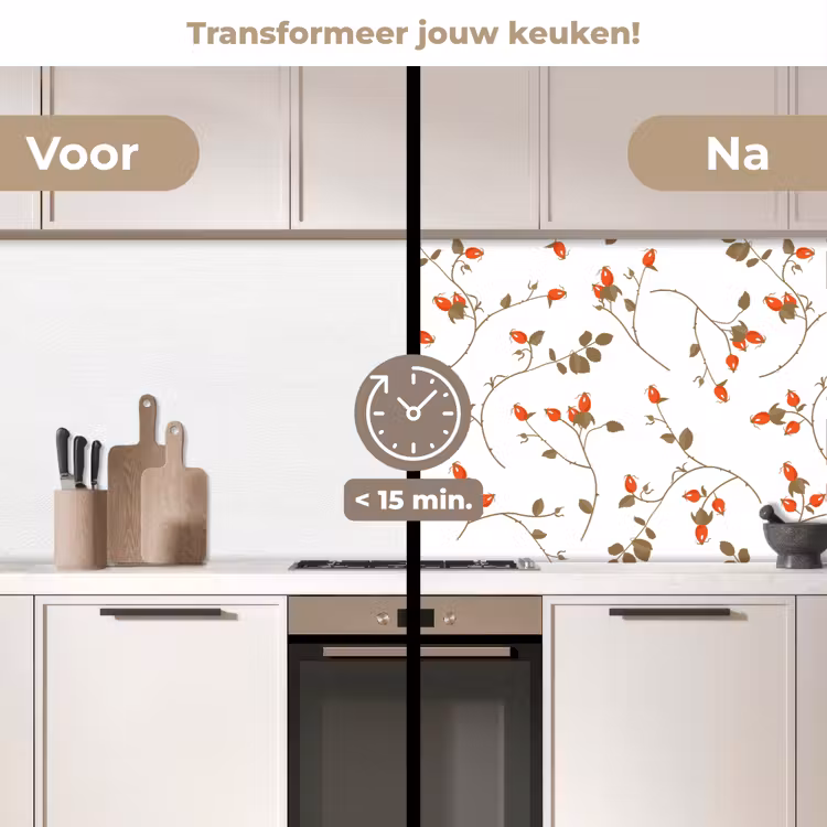 Patronen - Planten - Romantisch - Botanisch keuken achterwand 2 middel 871 -voor-na2_NL