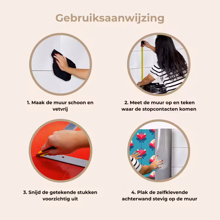 Patronen - Retro - Bloemen - Lelie keuken achterwand 2 middel 871 -gebruiksaanwijzing_NL
