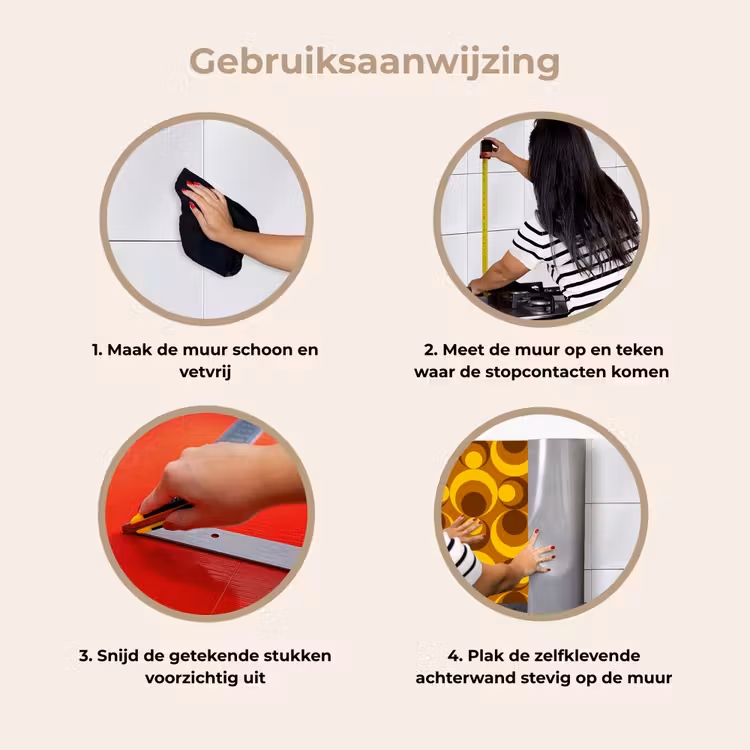 Patronen - Retro - Bruin - Geel keuken achterwand 2 middel 871 -gebruiksaanwijzing_NL