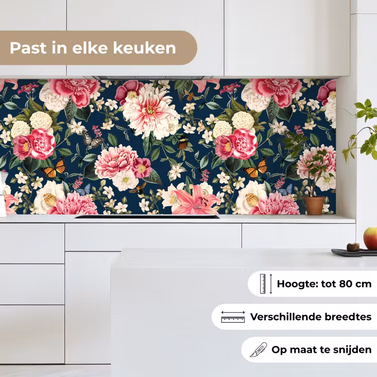 Patronen - Roos - Bladeren keuken achterwand 2 middel 871 -sfeer4_NL