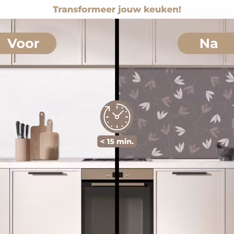 Patronen - Tulpen - Minimalistisch keuken achterwand 2 middel 871 -voor-na2_NL