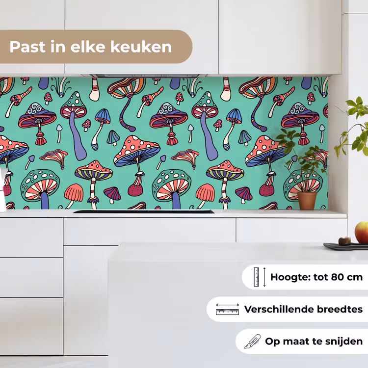 Patronen - Vintage - Paddenstoelen - Natuur keuken achterwand 2 middel 871 -sfeer4_NL