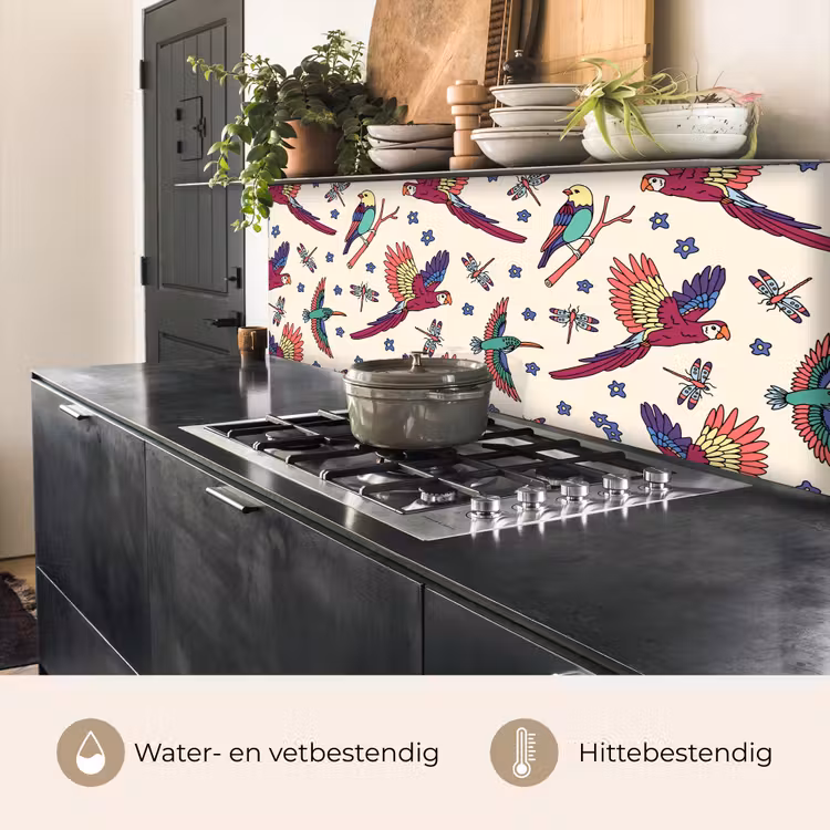 Patronen - Vintage - Vogels keuken achterwand 2 middel 871 -usp_NL