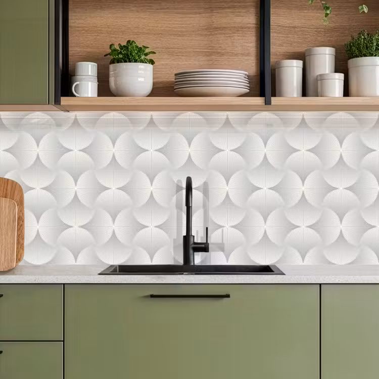 Patronen - Zilver - Retro keuken achterwand 2 middel 871 -sfeer3