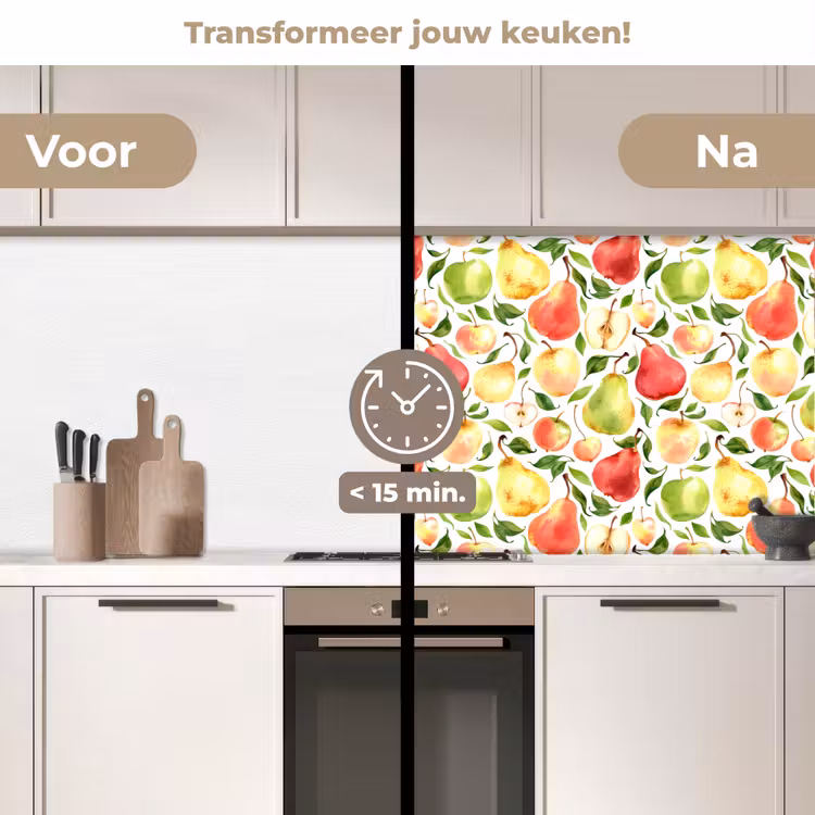 Patroon - Appels - Peren keuken achterwand 2 middel 871 -voor-na2_NL