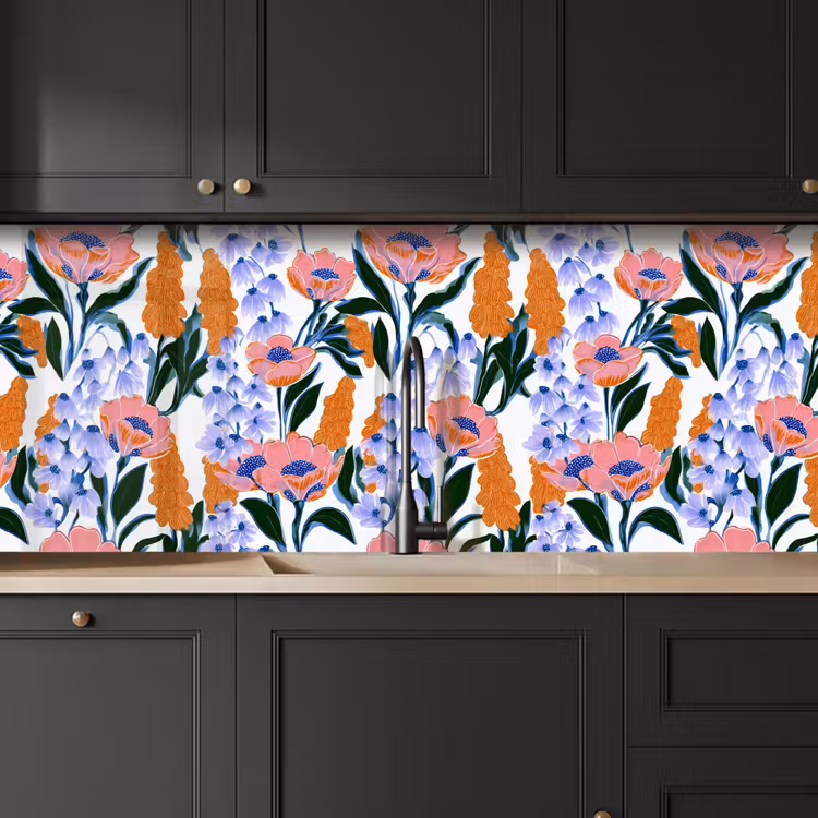Patroon - Aquarel - Kleurrijk keuken achterwand 2 middel 871 -sfeer1
