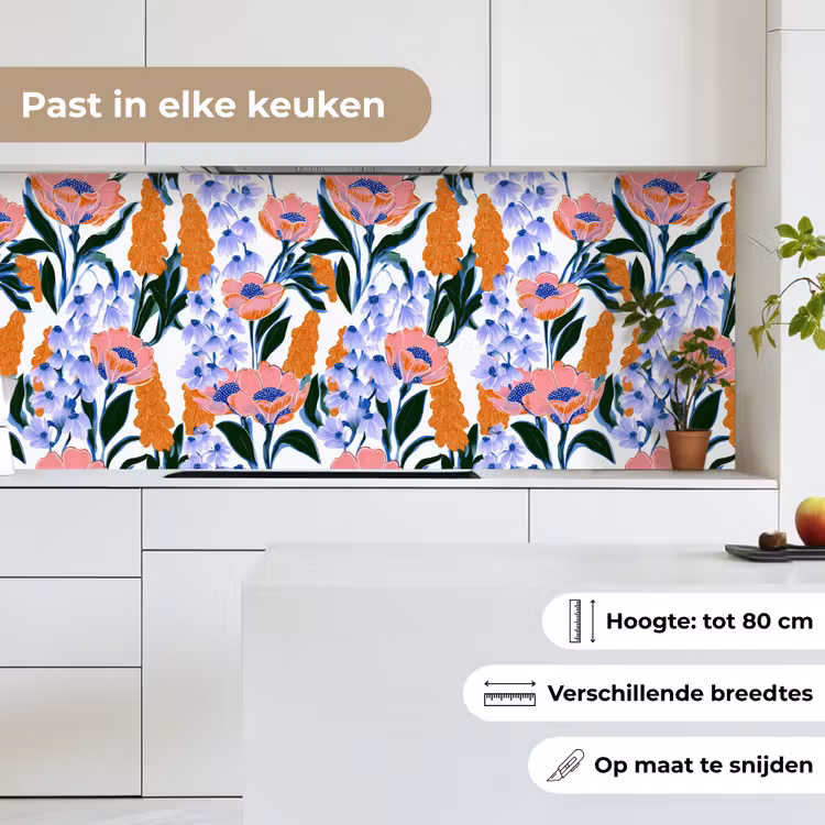 Patroon - Aquarel - Kleurrijk keuken achterwand 2 middel 871 -sfeer4_NL