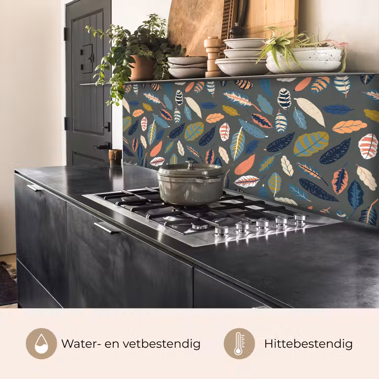 Patroon - Blaadjes - Pastel keuken achterwand 2 middel 871 -usp_NL