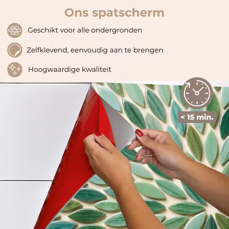 Patroon - Blad - Groen - Abstract keuken achterwand spatscherm klein -spatscherm_NL